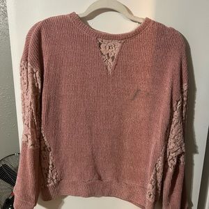 Pink lace sweater